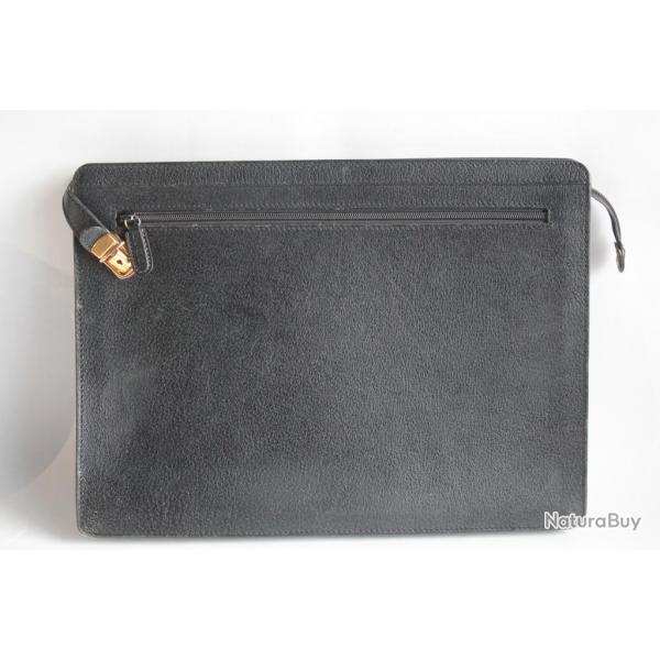 GUCCI Porte documents Serviette cuir noir