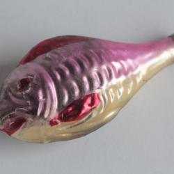 Ancienne Décoration Noël verre 12 Poisson Christmas Ornament Fish