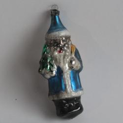 Ancienne Décoration Noël verre Père Noël Christmas Ornament Santa