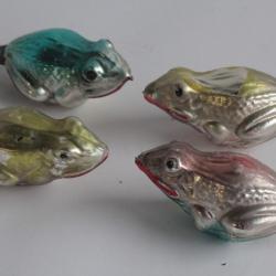 Décoration Noël verre Grenouilles 1920 Glass Christmas Ornament