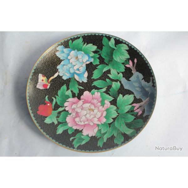 Plat maux cloisonn Chrysanthmes Chine