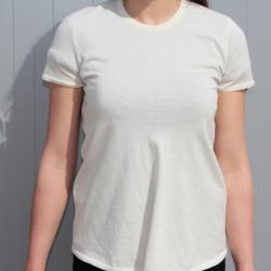 HERMES Pull Laine vierge écru manches courtes T34