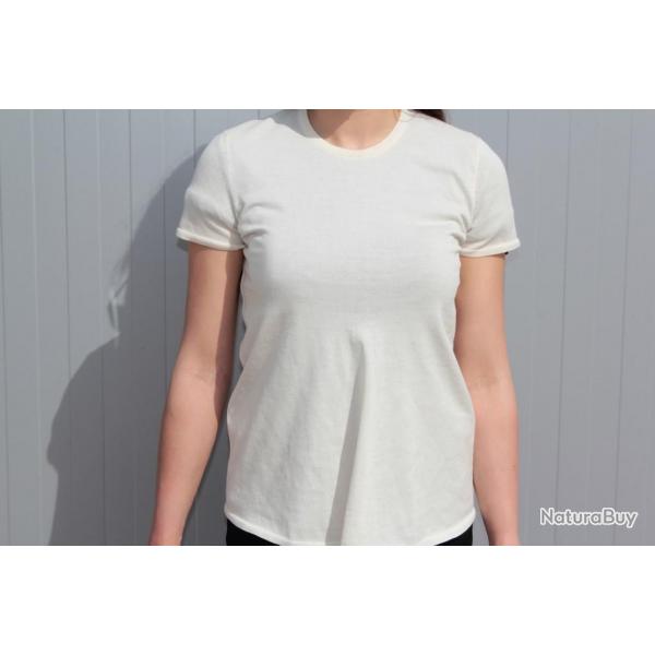 HERMES Pull Laine vierge cru manches courtes T34