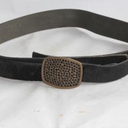 ROBERTO CAVALLI Ceinture cuir noir et fourrure