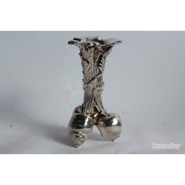 CHRISTOFLE Vase aux trois carottes bronze argent