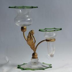 Centre de table verre soufflé Chardons Napoléon III