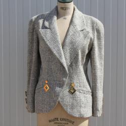 Veste laine vintage GAI MATTIOLO Femme T42