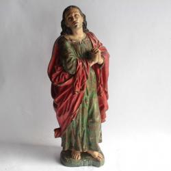 Statue Jésus Christ bois sculpté polychrome
