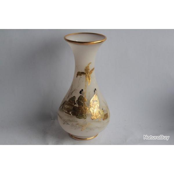 Vase opaline maille or Chinois XIXe sicle Napolon III