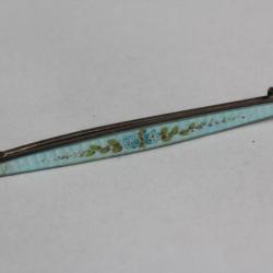 Ancienne broche argent émail guilloché