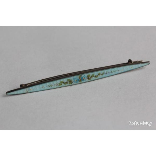 Ancienne broche argent mail guilloch