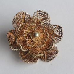 Broche argent vermeil filigrane Fleur