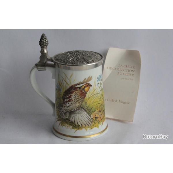 Chope porcelaine Caille Gibier Basil Ede Haviland Limoges