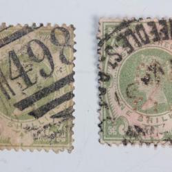 Timbres Grande Bretagne cinquantenaire règne Victoria 1s 1887 oblitéré