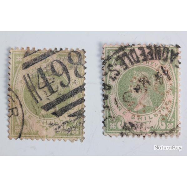 Timbres Grande Bretagne cinquantenaire rgne Victoria 1s 1887 oblitr