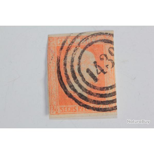 Timbres Allemagne ancien tat Prusse 1/2s obl 1858