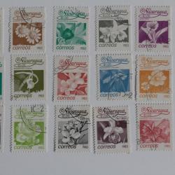 Timbres Nicaragua série fleur 1983 obl