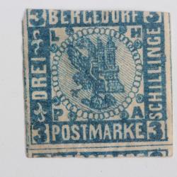 Timbres Allemagne Bergedorf ville libre Armoiries 3s 1861