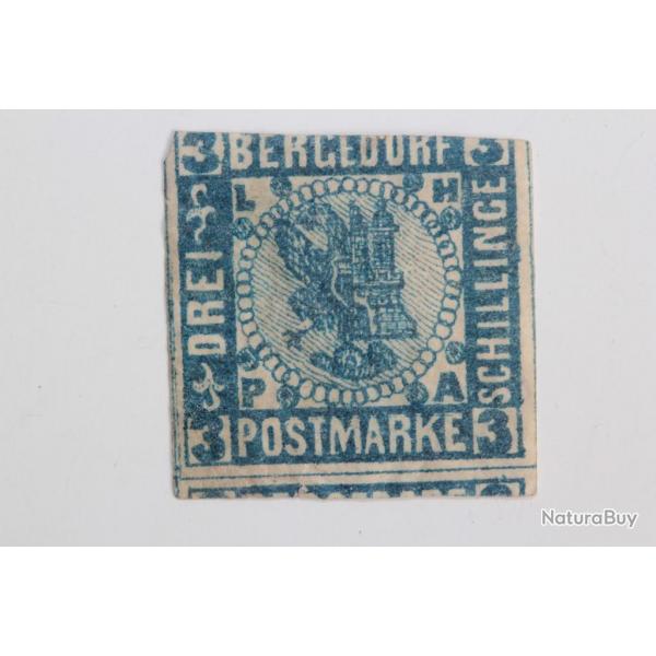 Timbres Allemagne Bergedorf ville libre Armoiries 3s 1861