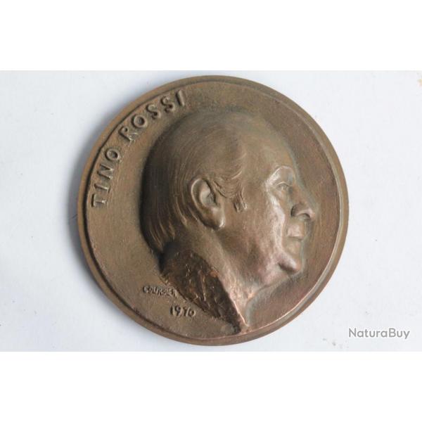 Mdaille bronze Tino Rossi 1970 Chanteur acteur