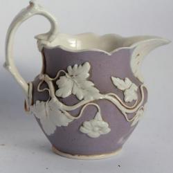 Pot à crème porcelaine Feuilles de vignes XIXe siècle
