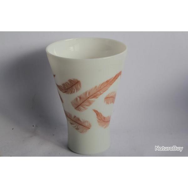 Vase opaline maille Plumes Vallerysthal Portieux