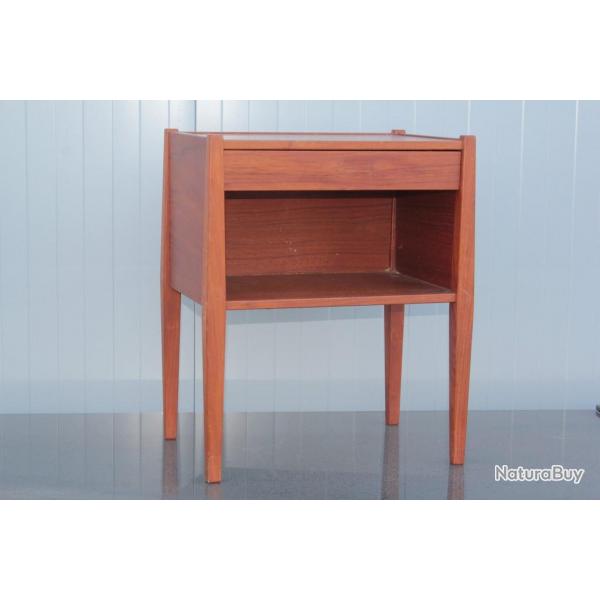 Table de chevet teck design danois Poul Hundevad Scandinave Nightstand