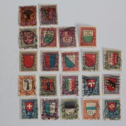 Ensemble Timbres Suisse Pro Juventute Ecussons 1918-1923 obl