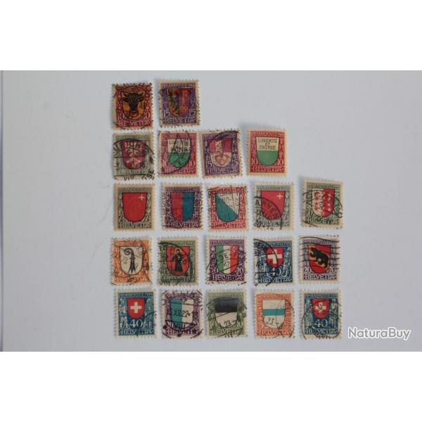 Ensemble Timbres Suisse Pro Juventute Ecussons 1918-1923 obl