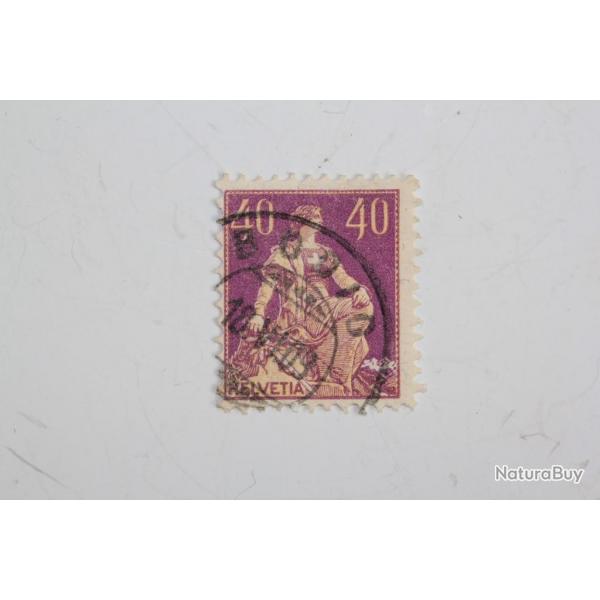 Timbres Suisse Helvtie  l'pe 40cts type1 obl 1908-1940