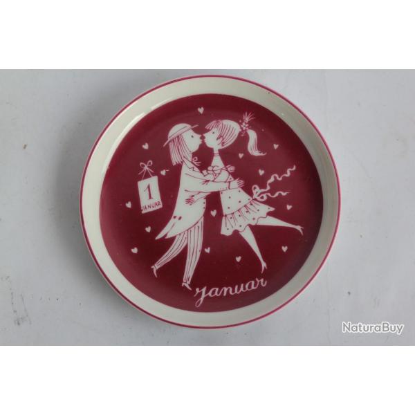 PEYNET Coupelle porcelaine Calendrier Janvier Rosenthal Studio-Linie