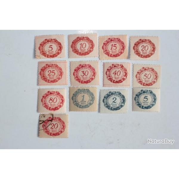 Timbres Liechtenstein timbres taxe chiffres dans un ovale 1920