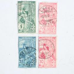 Timbres Suisse Jubile 25 ans de l'union Postale 1900