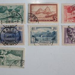 Timbres Suisse Paysages montagnards 1914-1931 obl