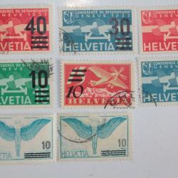 Timbres Suisse poste aérienne surchargé 1935-1938