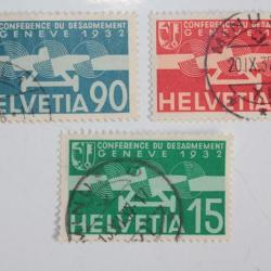 Timbres Suisse poste aérienne commémoration conférence désarmement 1932