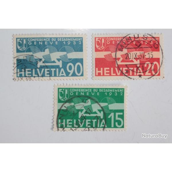 Timbres Suisse poste arienne commmoration confrence dsarmement 1932