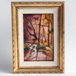 Tableau en émaux de Limoges Sous-bois