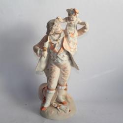 Grand sujet Petite fille Poupée porcelaine biscuit polychrome