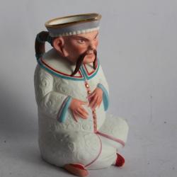 Pot à crème porcelaine biscuit Gille jeune Mandarin