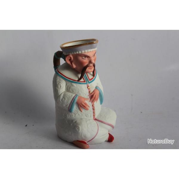 Pot  crme porcelaine biscuit Gille jeune Mandarin