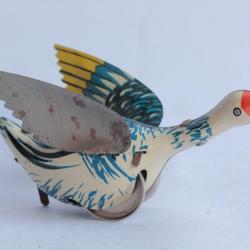 Ancien jouet mécanique en tôle Oie