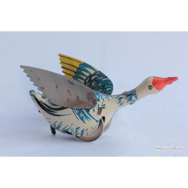 Ancien jouet mcanique en tle Oie