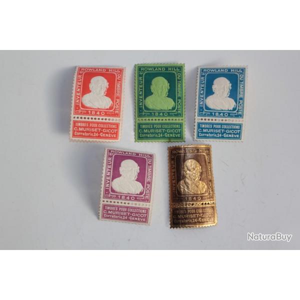 Timbres vignettes Suisse Rowland Hill pour collection neufs