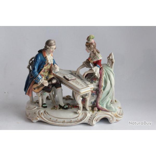 LUDWIGSBURG Couple de musiciens porcelaine allemande XVIIIe sicle