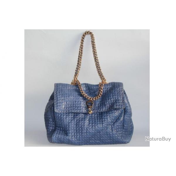 Sac  main cuir ERMANNO SCERVINO Faubourg bleu