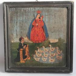 Icône Vierge à l'enfant St François Allemagne XIXe siècle Votivbild