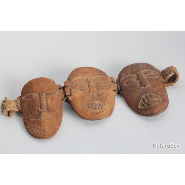Ancienne ceinture ethnique os sculpt Ocanie