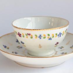 Tasse Bol à thé porcelaine Nyon Bleuets Suisse