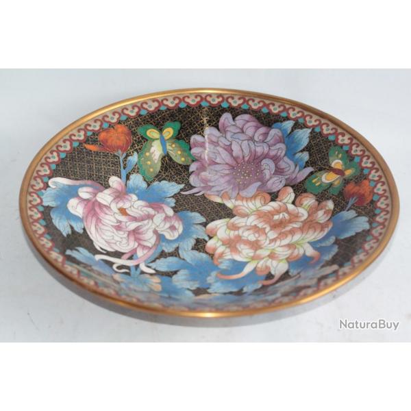 Grande coupe maux cloisonn Chrysanthmes Chine